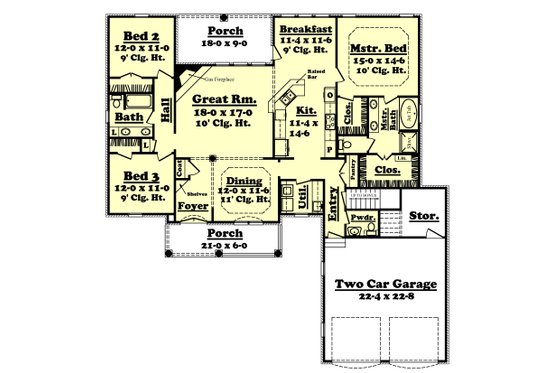 2000 square foot Traditional home