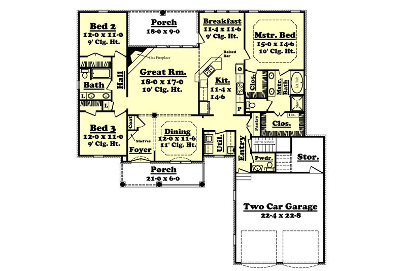 Dream House Plan - 2000 square foot Traditional home