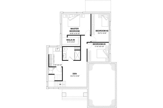 Floor Plan - Lower Floor for Cottage House Plan #23-2766 - 3 bed, 2 bath
