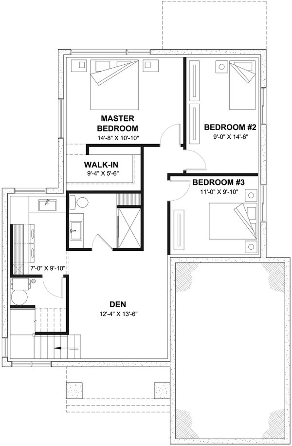 Architectural House Design - Cottage Floor Plan - Lower Floor Plan #23-2766