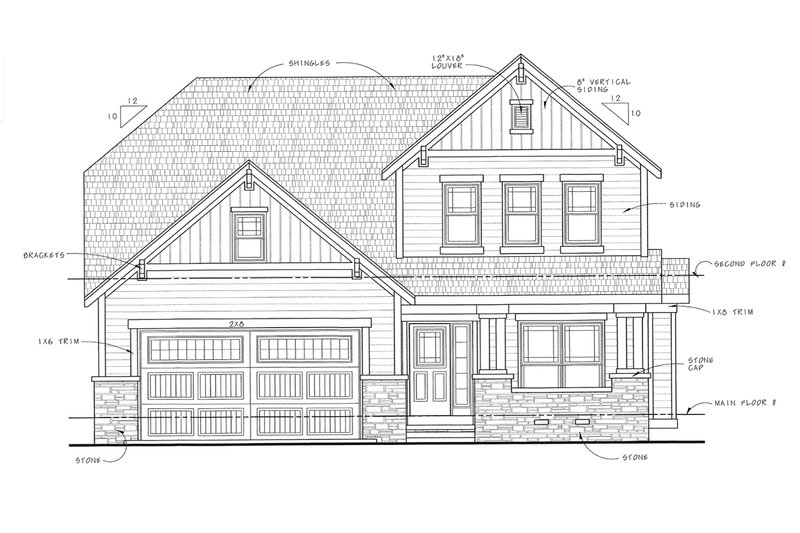 Dream House Plan - Exterior - Front Elevation 4 for Craftsman House Plan #20-1775 - 3 bed, 3 bath
