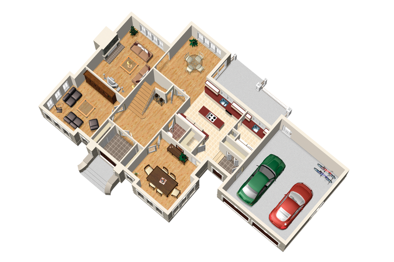 Architectural House Design - Floor Plan - Main Floor 1 for European House Plan #25-4628 - 4 bed, 2 bath
