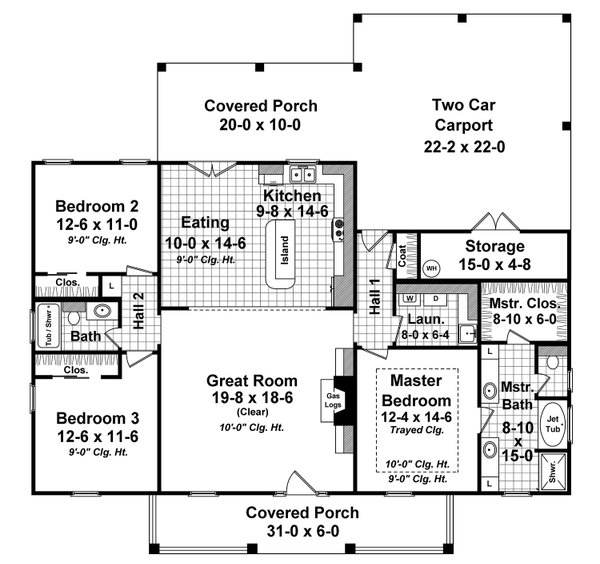 House Blueprint - Country Floor Plan - Main Floor Plan #21-505