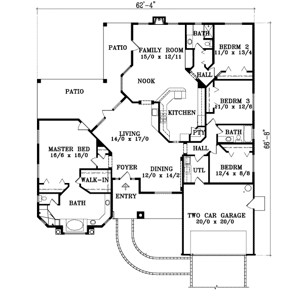 Colonial Floor Plan - Main Floor Plan #1-1463
