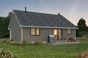 Exterior - Rear Elevation 1 for Country House Plan #18-1027 - 2 bed, 1 bath
