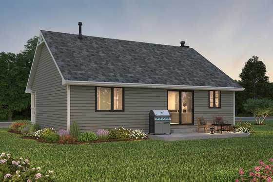Exterior - Rear Elevation 1 for Country House Plan #18-1027 - 2 bed, 1 bath