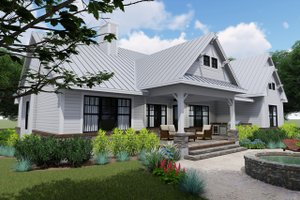 Exterior - Rear Elevation for Farmhouse House Plan #120-256 - 3 bed, 2.5 bath
