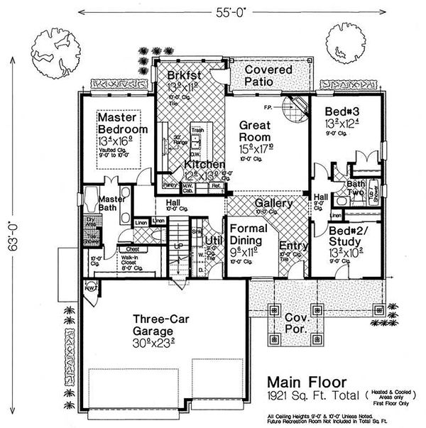 Home Plan - Craftsman Floor Plan - Main Floor Plan #310-1320
