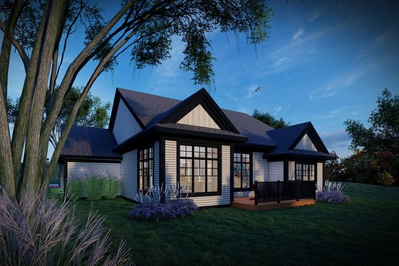 Exterior - Rear Elevation for Craftsman House Plan #70-1540 - 2 bed, 2 bath