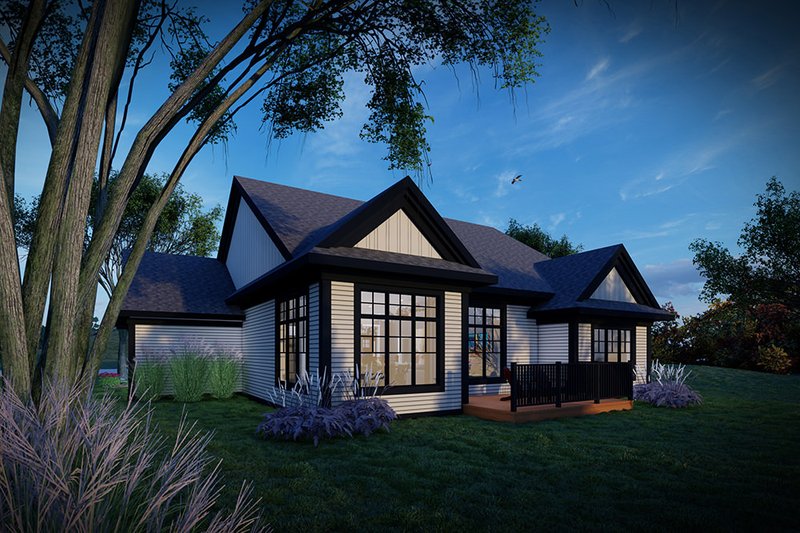 Home Plan - Exterior - Rear Elevation for Craftsman House Plan #70-1540 - 2 bed, 2 bath