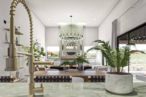 Interior - Family Room for Barndominium House Plan #455-261 - 2 bed, 2 bath