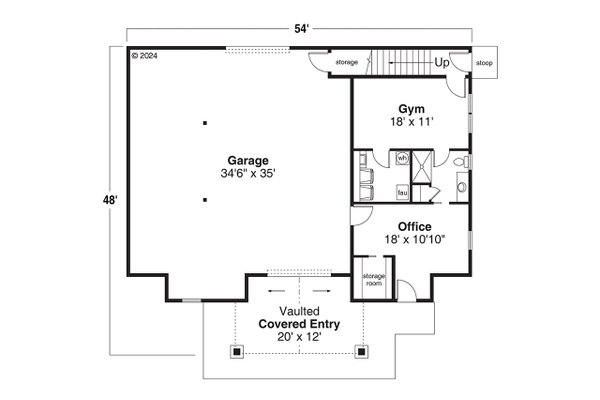 Barndominium Floor Plan - Main Floor Plan #124-1384