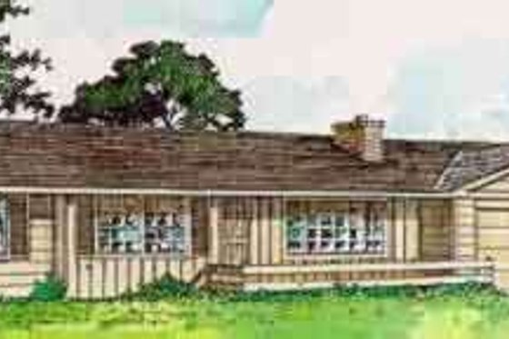 Exterior - Front Elevation for Ranch House Plan #116-154 - 3 bed, 2 bath