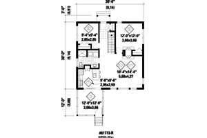 Floor Plan - Main Floor for Contemporary House Plan #25-4525 - 2 bed, 1 bath