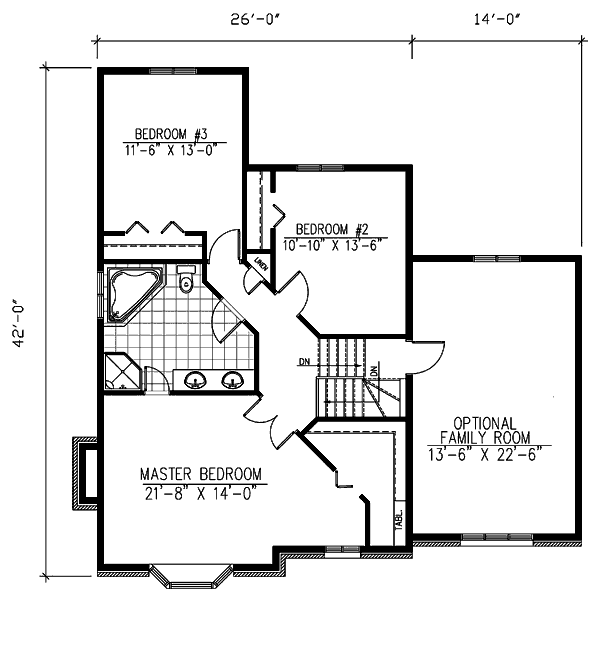 European Floor Plan - Upper Floor Plan #138-260