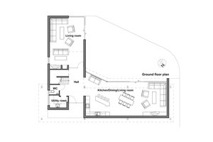 Floor Plan - Main Floor for Modern House Plan #520-1 - 4 bed, 3 bath