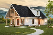 Log Style House Plan - 3 Beds 2 Baths 1560 Sq/Ft Plan #54-658 