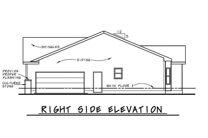 Architectural House Design - Right Side Elevation