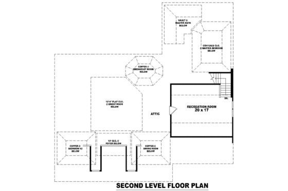 Floor Plan - Upper Floor for Southern House Plan #81-1097 - 3 bed, 2 bath