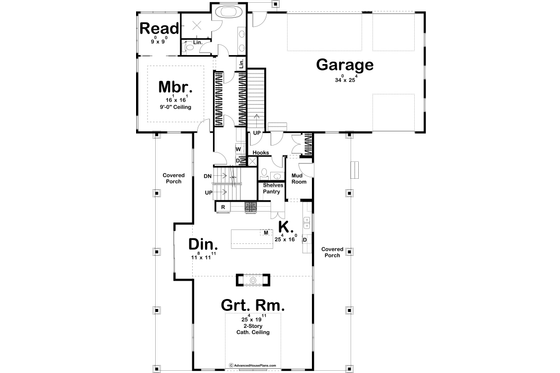 Floor Plan - Main Floor for Barndominium House Plan #455-249 - 4 bed, 3.5 bath