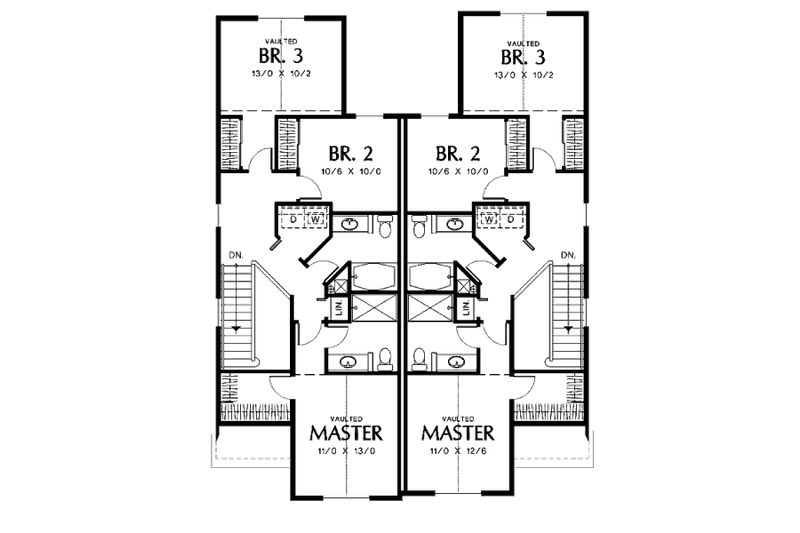 Home Plan - Floor Plan - Upper Floor for Traditional House Plan #48-153 - 3 bed, 2.5 bath