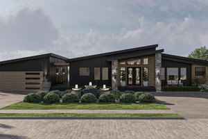 Modern Exterior - Front Elevation Plan #455-392