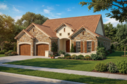 European Style House Plan - 3 Beds 2 Baths 1943 Sq/Ft Plan #17-110 Exterior 
