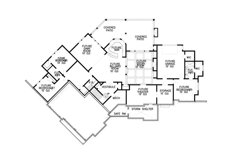 House Plan Design - Floor Plan - Lower Floor for Craftsman House Plan #54-386 - 4 bed, 4.5 bath