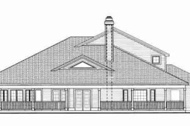 Home Plan - Exterior - Rear Elevation for Traditional House Plan #72-330 - 4 bed, 4 bath