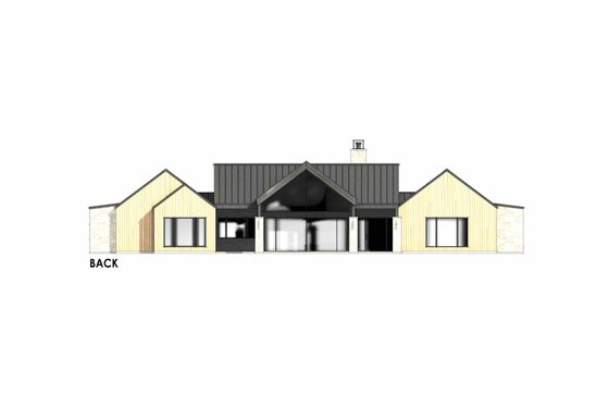 Exterior - Rear Elevation 3 for Modern House Plan #1096-59 - 4 bed, 3.5 bath