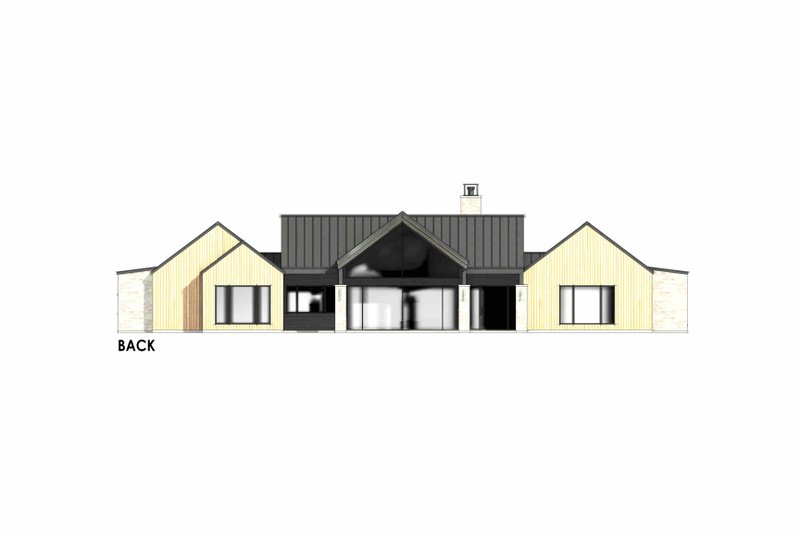 House Design - Exterior - Rear Elevation 3 for Modern House Plan #1096-59 - 4 bed, 3.5 bath