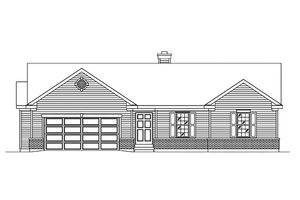 Exterior - Front Elevation 3 for Ranch House Plan #22-600 - 3 bed, 2 bath