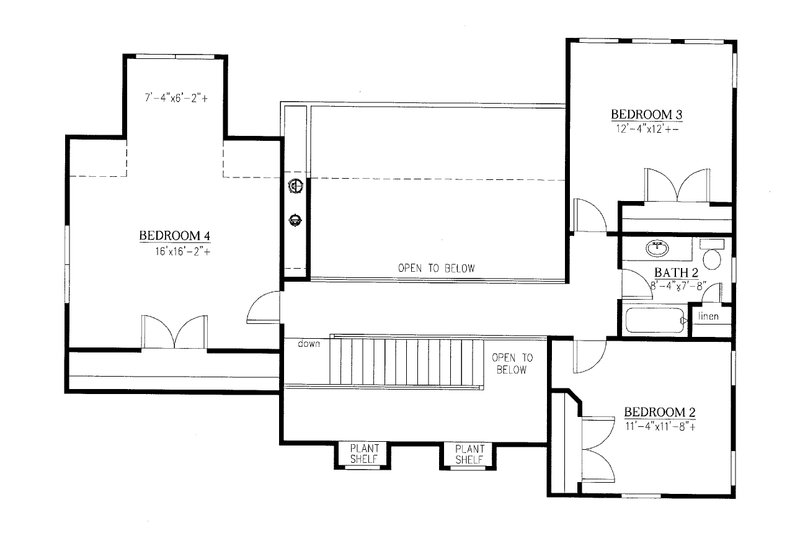 House Blueprint - Floor Plan - Upper Floor for Craftsman House Plan #437-119 - 4 bed, 2.5 bath