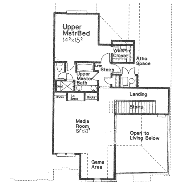 Tudor Floor Plan - Upper Floor Plan #310-475