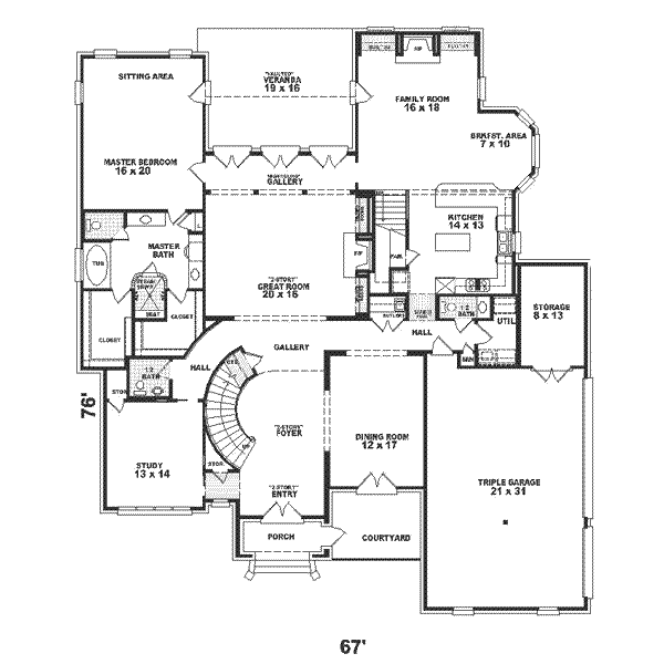 European Floor Plan - Main Floor Plan #81-402