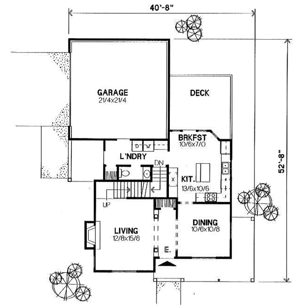 House Blueprint - Traditional Floor Plan - Main Floor Plan #50-207