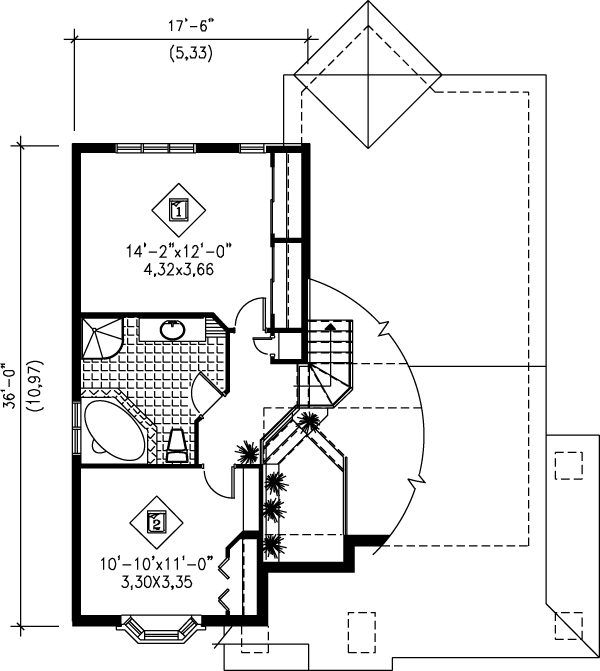 European Floor Plan - Upper Floor Plan #25-318