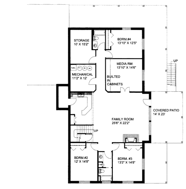 Home Plan - Craftsman Floor Plan - Lower Floor Plan #117-616