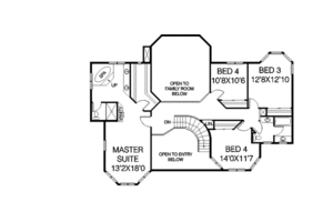 Floor Plan - Upper Floor for Victorian House Plan #60-152 - 4 bed, 3 bath