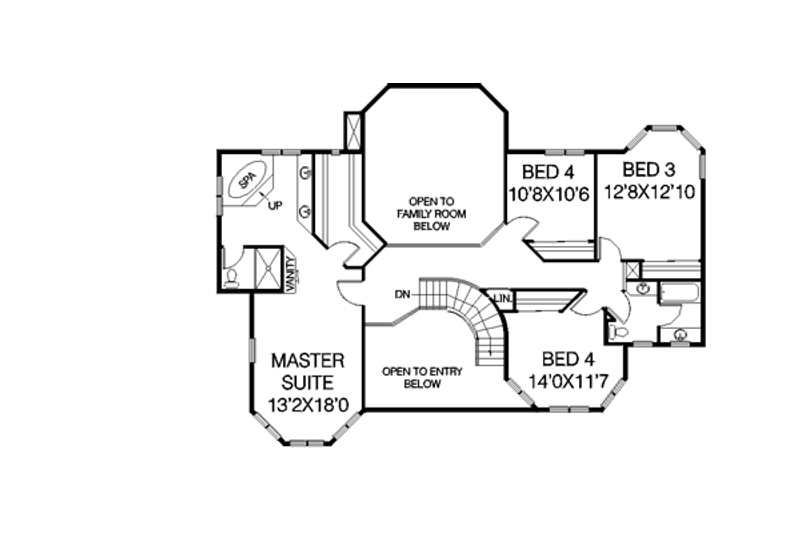 Home Plan - Floor Plan - Upper Floor for Victorian House Plan #60-152 - 4 bed, 3 bath