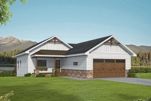 House Plan Design - Exterior - Front Elevation for Farmhouse House Plan #117-1029 - 2 bed, 2 bath