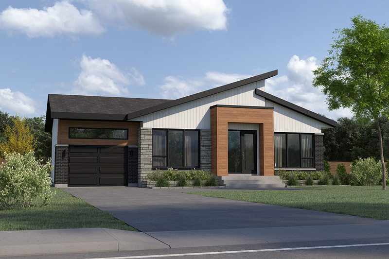 Home Plan - Contemporary Exterior - Front Elevation Plan #25-5012