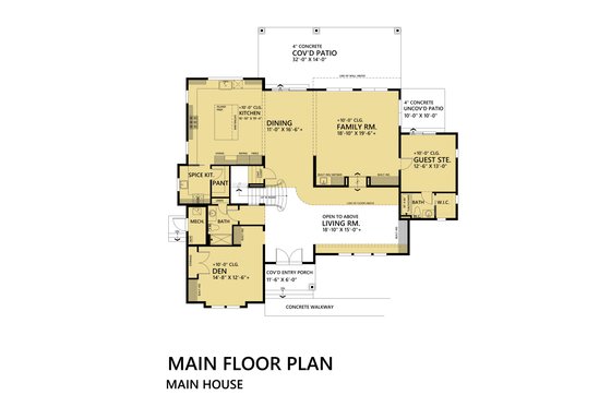 Floor Plan - Main Floor for Mediterranean House Plan #1066-46 - 5 bed, 5 bath