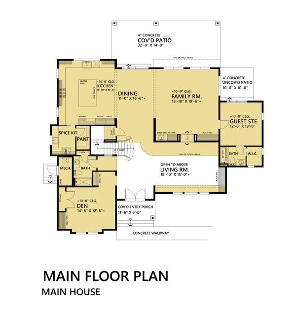 Mediterranean Floor Plan - Main Floor Plan #1066-46