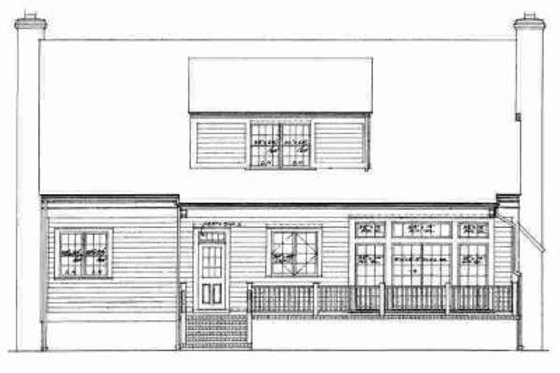 Exterior - Rear Elevation for Colonial House Plan #72-327 - 3 bed, 3 bath