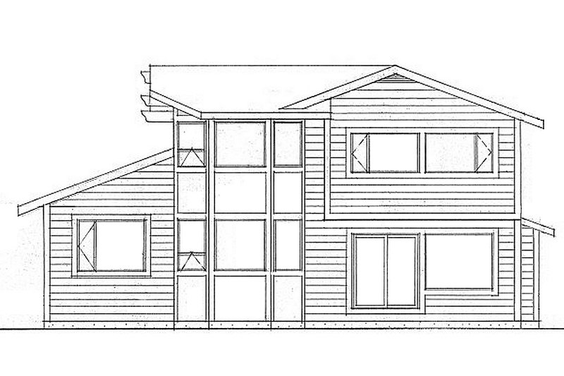 Dream House Plan - Exterior - Rear Elevation for Modern House Plan #126-220 - 4 bed, 3 bath
