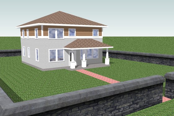 Exterior - Front Elevation 3 for Craftsman House Plan #423-15 - 4 bed, 3 bath