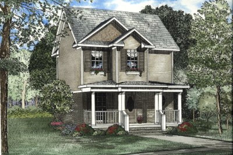 House Blueprint - Traditional Exterior - Front Elevation Plan #17-2044
