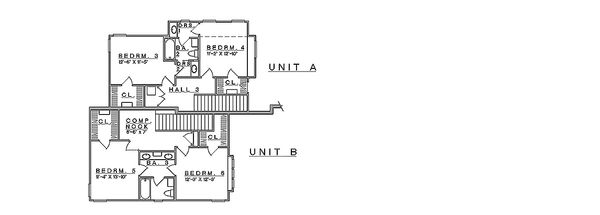 Craftsman Floor Plan - Upper Floor Plan #935-3