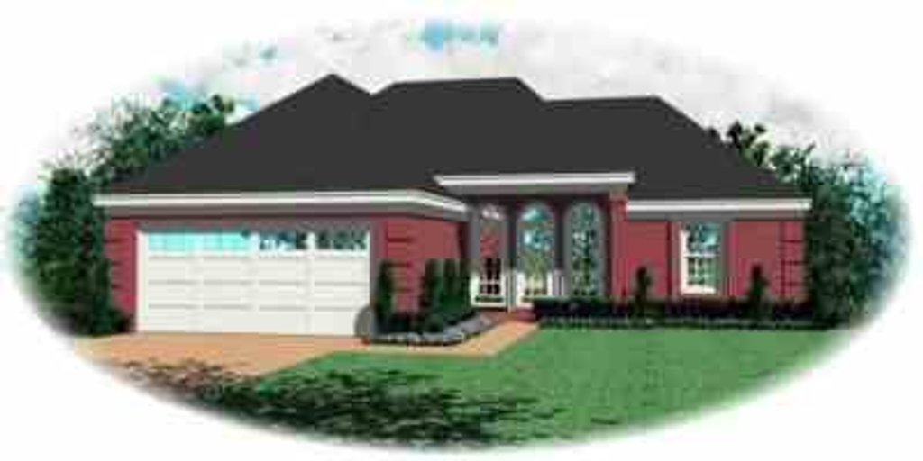 Exterior - Front Elevation 2 for European House Plan #81-173 - 3 bed, 2 bath